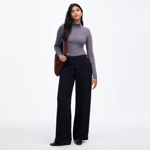 NWT - Madewell - Pull-On Straight Pants in Crepe - True Black - Picture 1 of 14